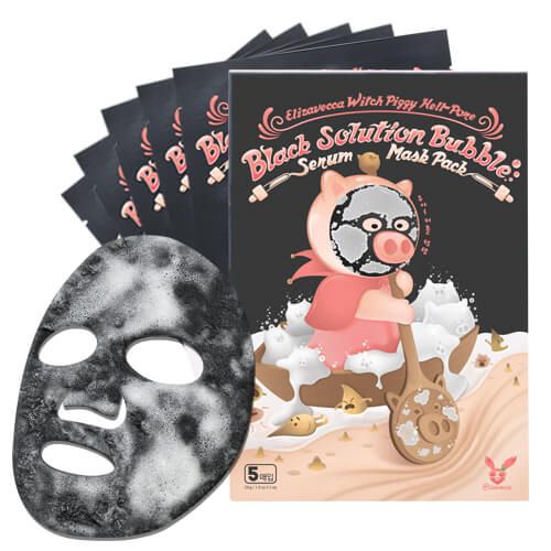 Кислородная маска Elizavecca Black solution bubble Serum Mask pack