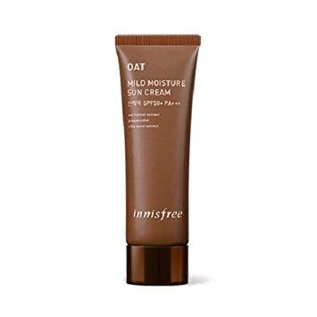 увлажняющий солнцезащитный крем с экстрактом овса innisfree oat mild moisture sun cream spf50+/pa+++