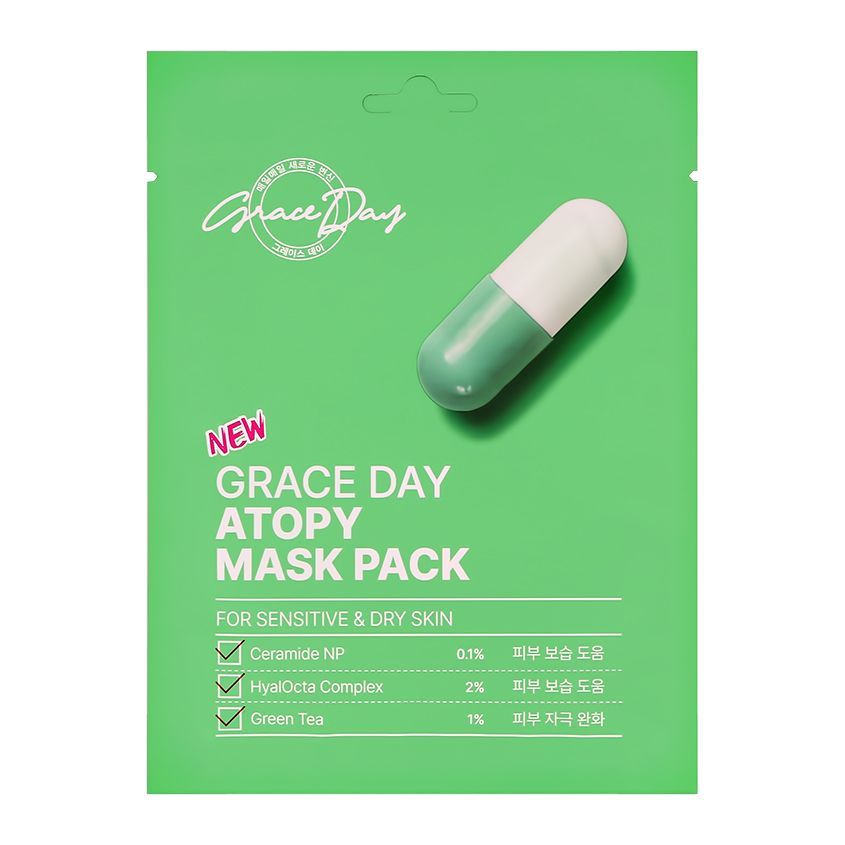 Маска для чувствительной кожи с керамидами и зеленым чаем GRACE DAY Atopy Mask Pack