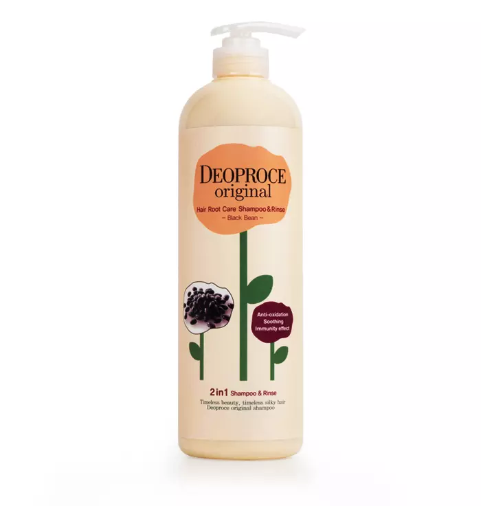 шампунь-бальзам с черными бобами deoproce original hair root care 2 in 1 shampoo black bean