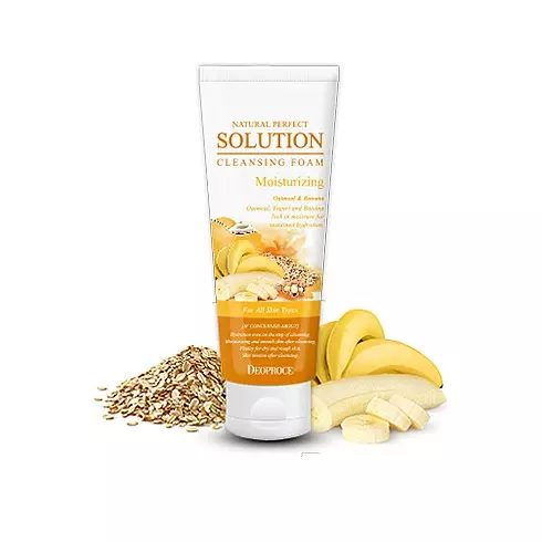 Увлажняющая пенка с овсянкой и бананом Deoproce Natural Perfect Solution Cleansing Foam Moisturizing